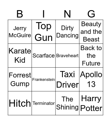 Film Quotes Bingo! Bingo Card