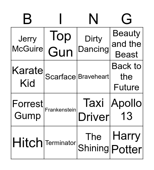Film Quotes Bingo! Bingo Card
