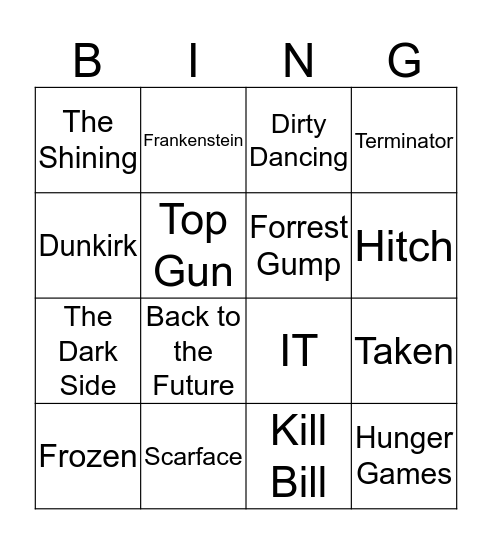 Film Quotes Bingo! Bingo Card