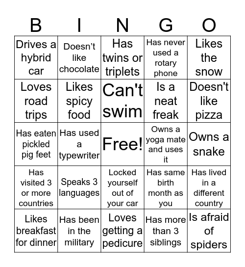 Year End Bingo Card Bingo Card