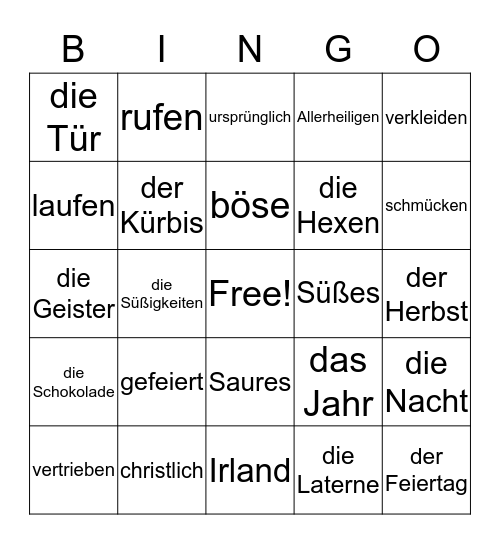 Halloween1 Bingo Card