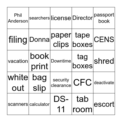 Bingo Card