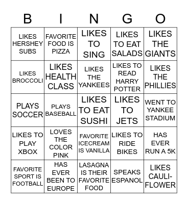 DO YOU KNOW ANYONE THAT... Bingo Card