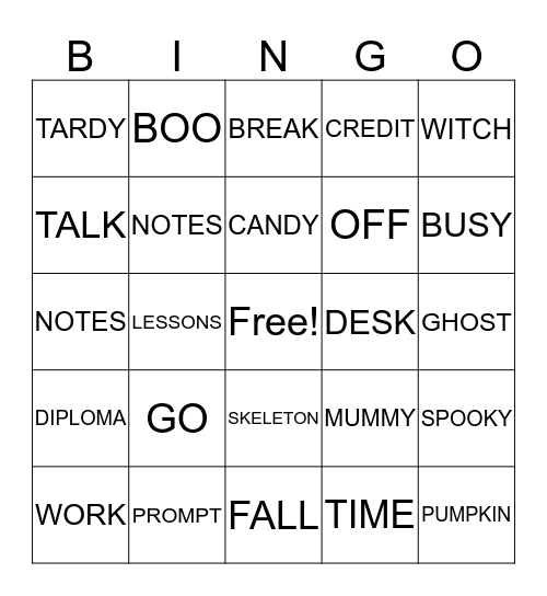 FOCUS FOOLERY Bingo Card