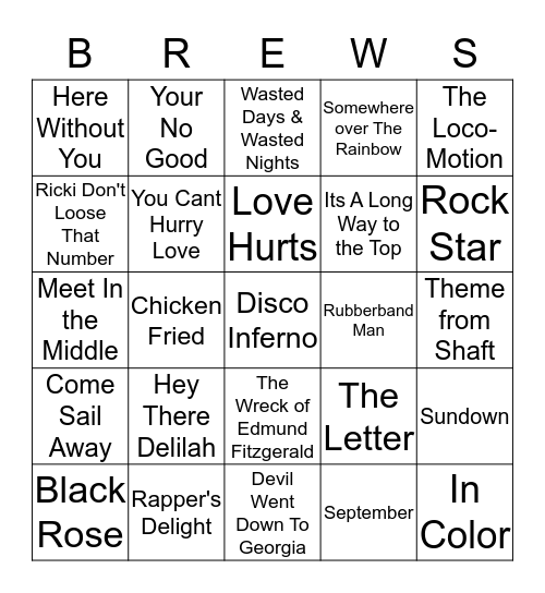 Boondocks Brews, Beats & Bingo Card