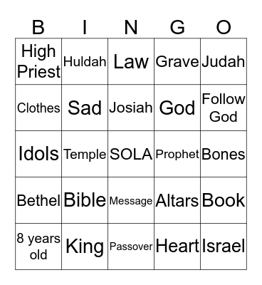 The Bible ONLY Bingo Card