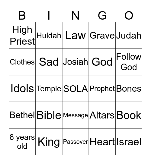 The Bible ONLY Bingo Card