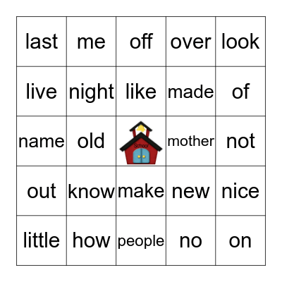 First Grade Sight Word List #3 Bingo Card
