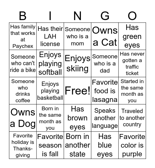 COBRA  Bingo Card