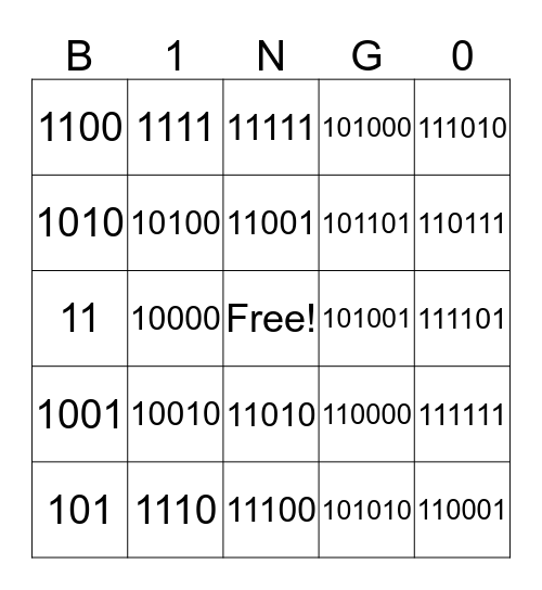 B1NG0 Bingo Card