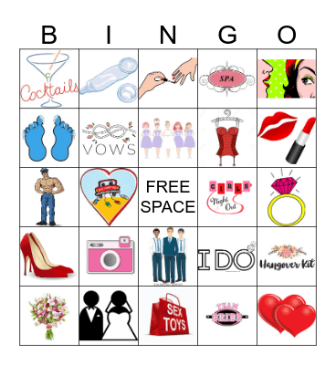 Bachelorette Party Bingo Card