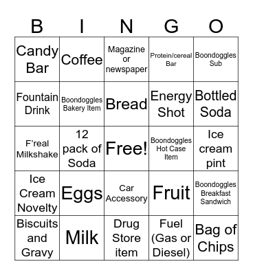 Shell November Bingo Card