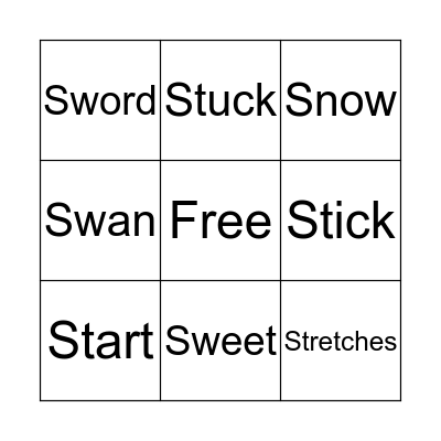 Stick Man Bingo Card