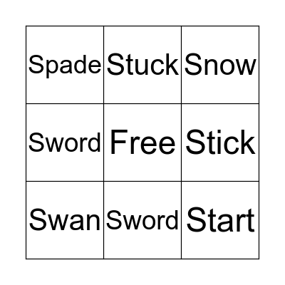 Stick Man Bingo Card