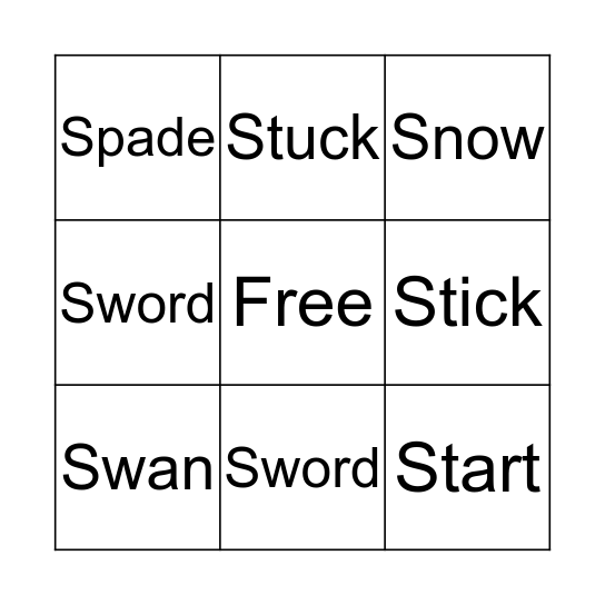 Stick Man Bingo Card