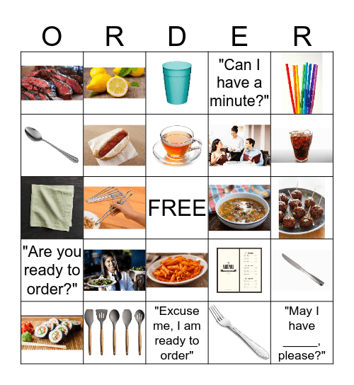 Order Up! Bingo Card