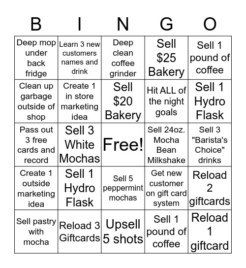 Coffee Rush Bingo! Bingo Card