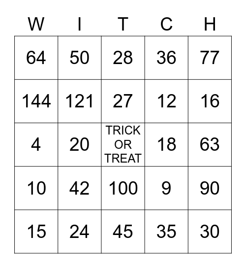 HALLOWEEN BINGO Card