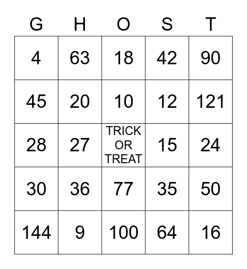 HALLOWEEN BINGO Card