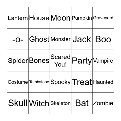 Happy Halloween! Bingo Card