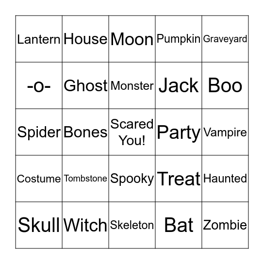 Happy Halloween! Bingo Card