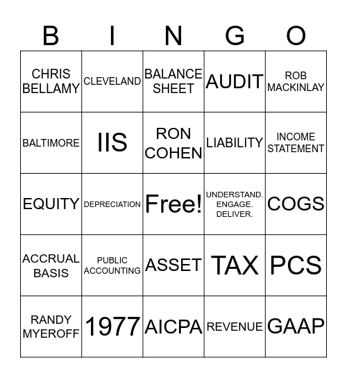 Cohen & Company Bingo Card