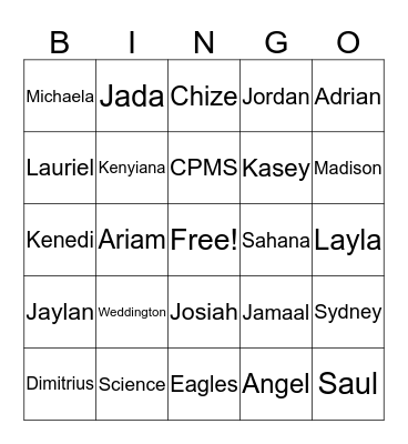 707 Advisory Bingo Card