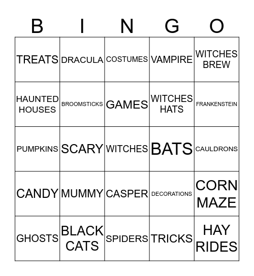 HAPPY HALLOWEEN Bingo Card