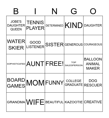 JUDI'S 70TH BINGO Card