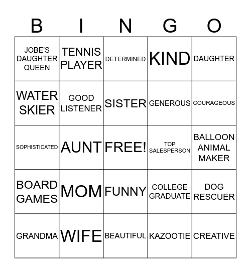 JUDI'S 70TH BINGO Card