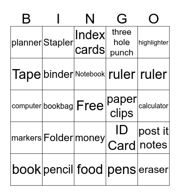 APO Bingo Card