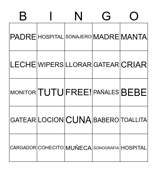 Sophia Isabella Bingo Card