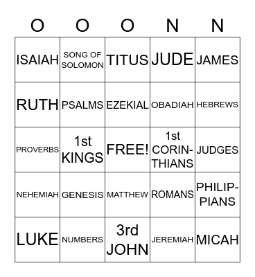 THE B-I-B-L-E Bingo Card