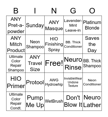 Take Home Bingo Card