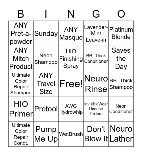 Take Home Bingo Card