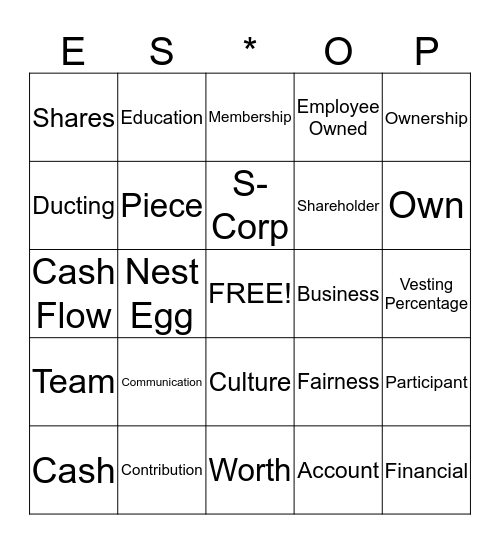 ESOP Bingo! Bingo Card