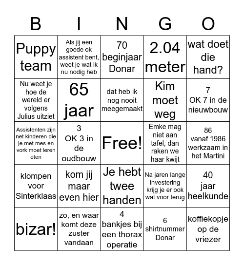 Arend-Jan Julius Bingo Card