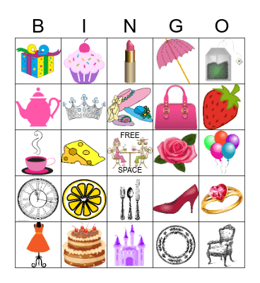 Tea Party Bingo Card