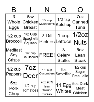 Take Shape For Life Bingo Card