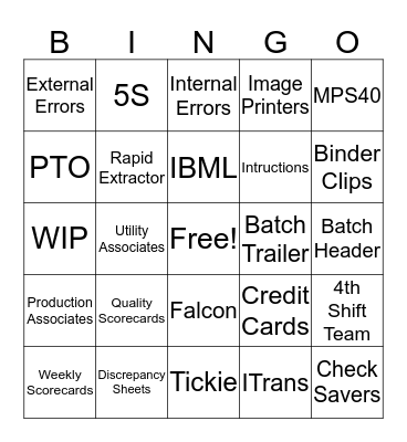 Cincinnati Lockbox Bingo Card