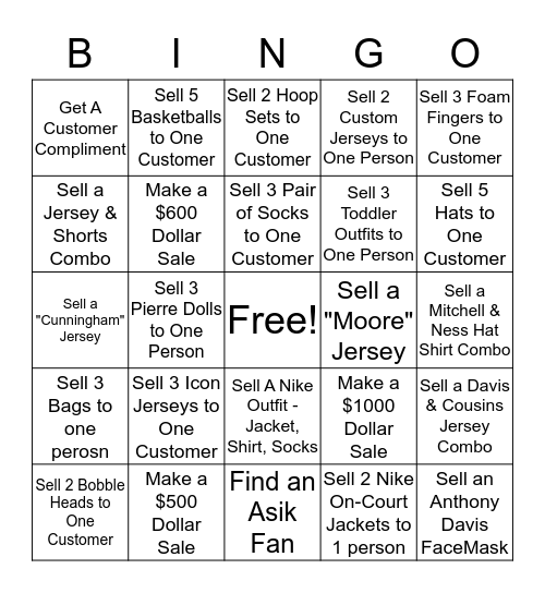 Pelicans Floor Bingo Card