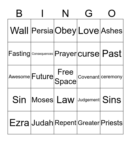 COVENANT GOD - Returned Exiles Bingo Card