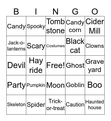 HALLOWEEN Bingo Card