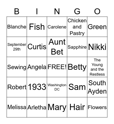 Happy Birthday MOM!! Bingo Card