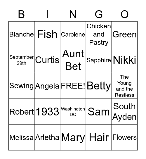 Happy Birthday MOM!! Bingo Card