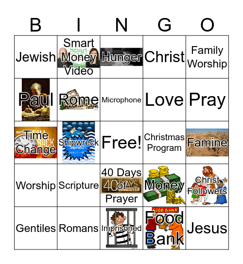 Family Worship Bingo!!! Bingo Card