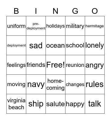 DEPLOYMENT Bingo Card