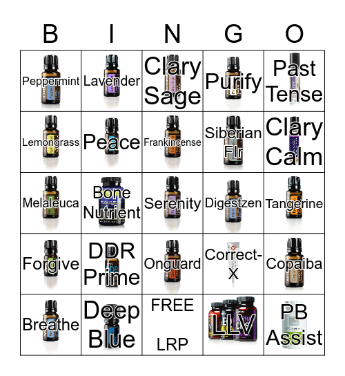 Bingo Night with Essential Oils Bingo Card