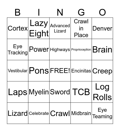 Brain HIghways Bingo Card