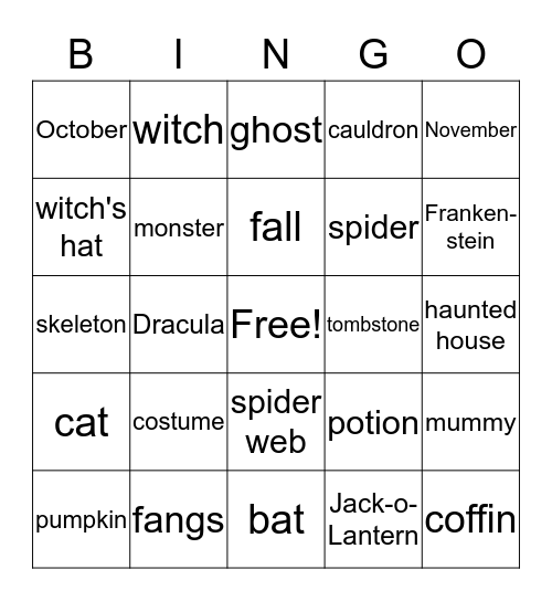 Halloween BINGO What or who questions? Bingo Card